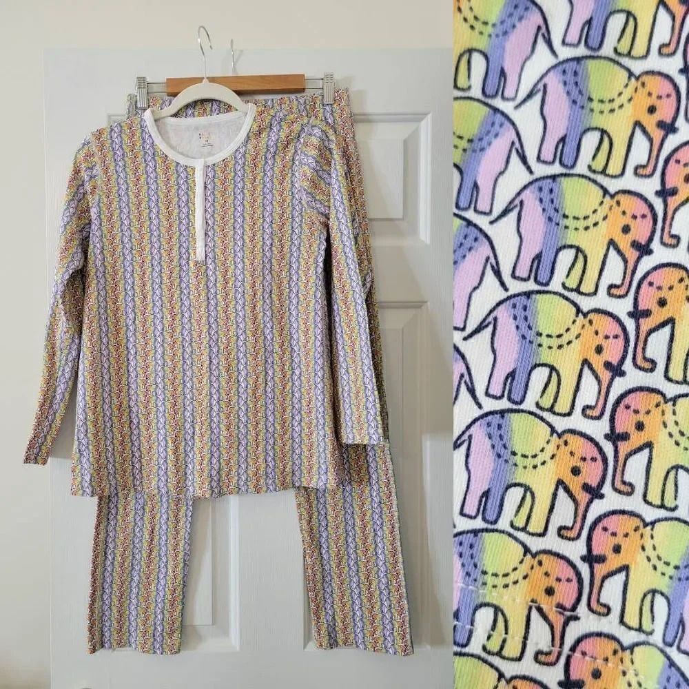 Roller rabbit elephant print pajamas M NWOT
